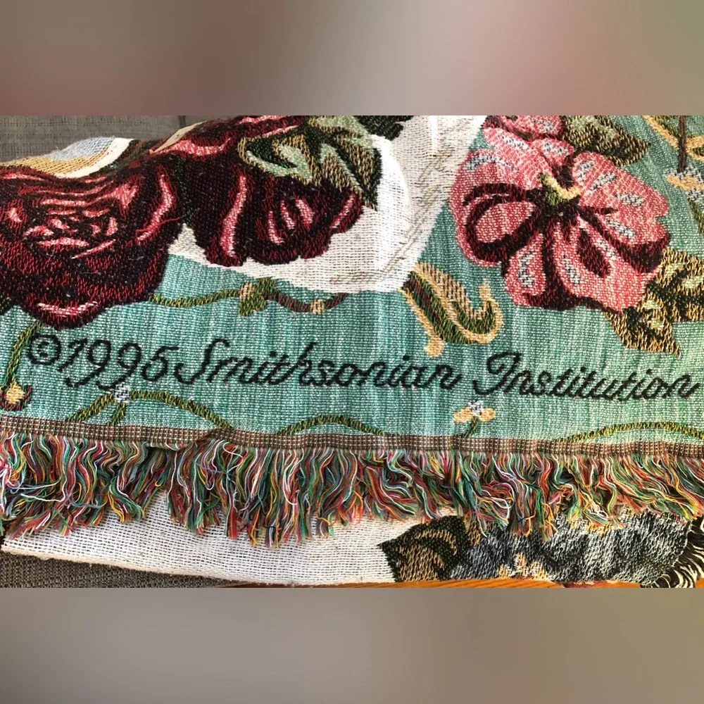 SMITHSONIAN INSTITUTION 1995 Blanket Throw -  Instruments  HTF - Picture 2 of 2